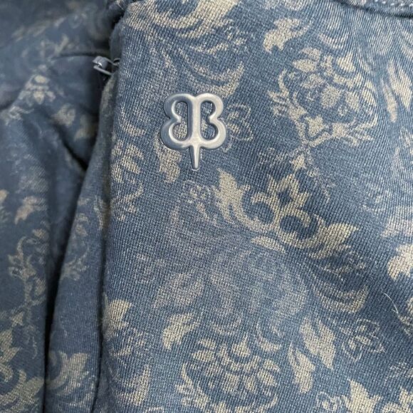 Betabrand Power Down Skinny Yoga Dress Pant Navy Damask Size SP Small Petite - Picture 9 of 12